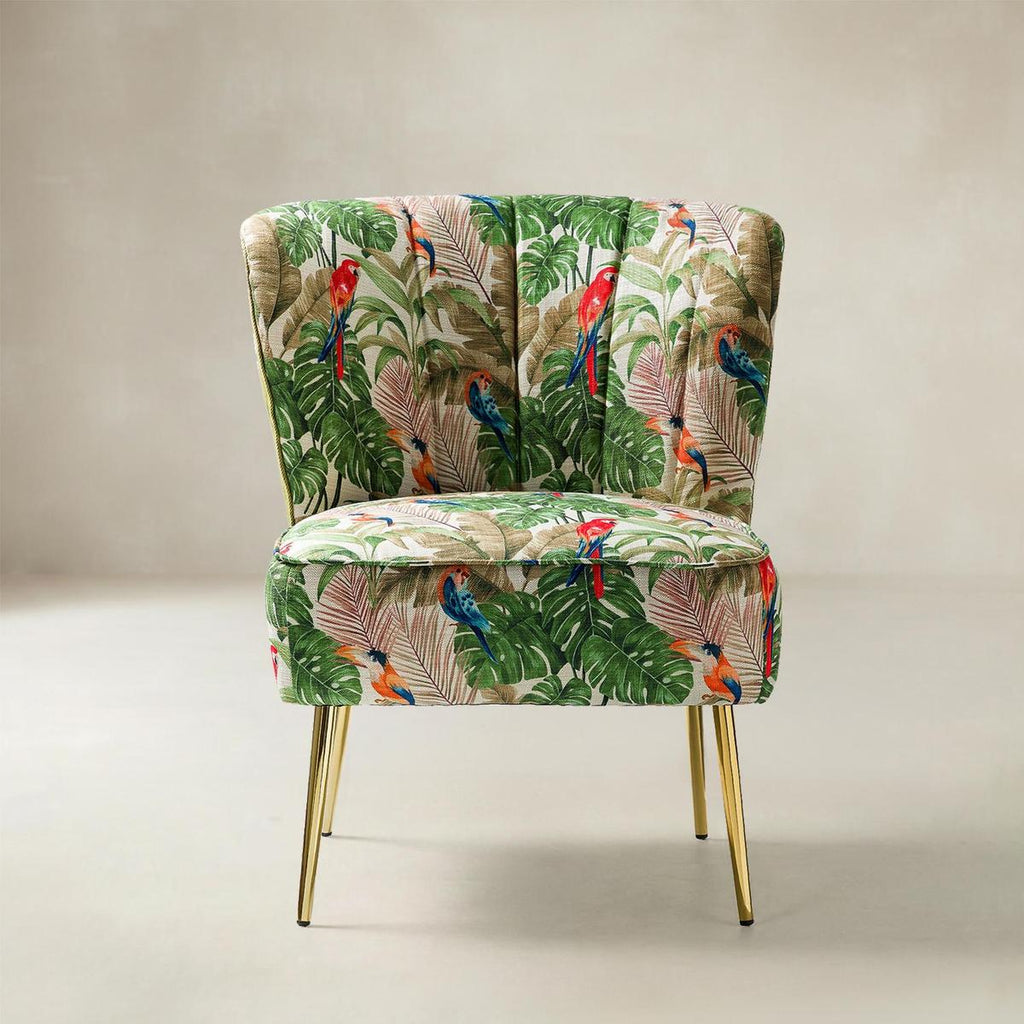 Coraline Eleganter Komfort im Ohrensessel-Akzentstuhl mit Blumenmuster