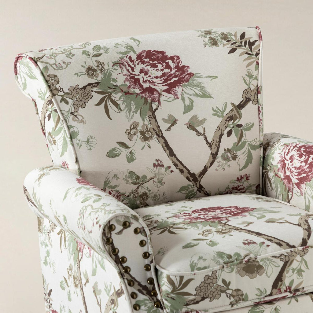 Artemisa Moderner gepolsterter Ohrensessel mit Blumenmuster