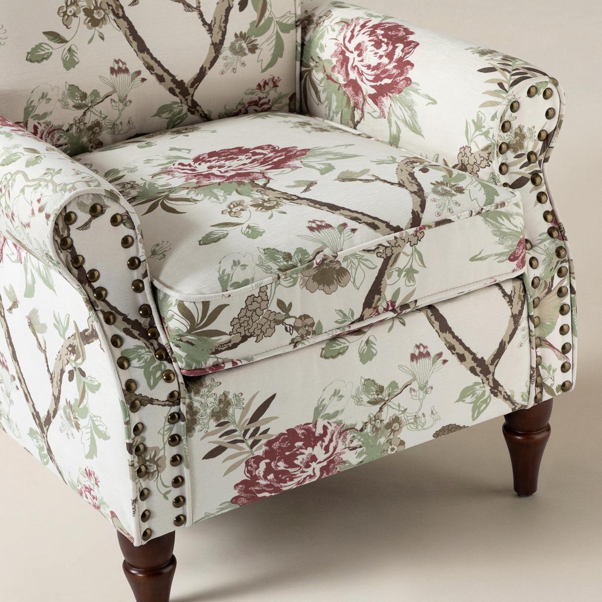 Artemisa Moderner gepolsterter Ohrensessel mit Blumenmuster