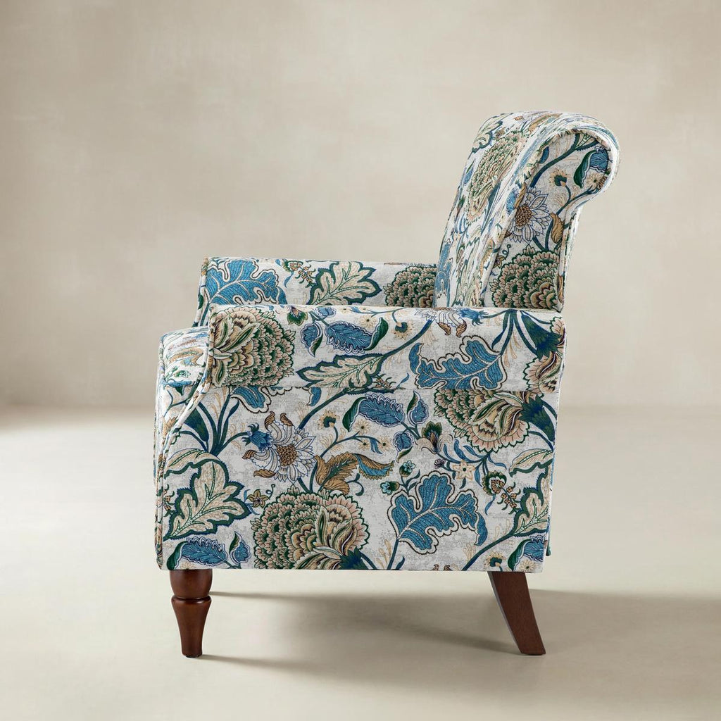 Artemisa Moderner gepolsterter Ohrensessel mit Blumenmuster