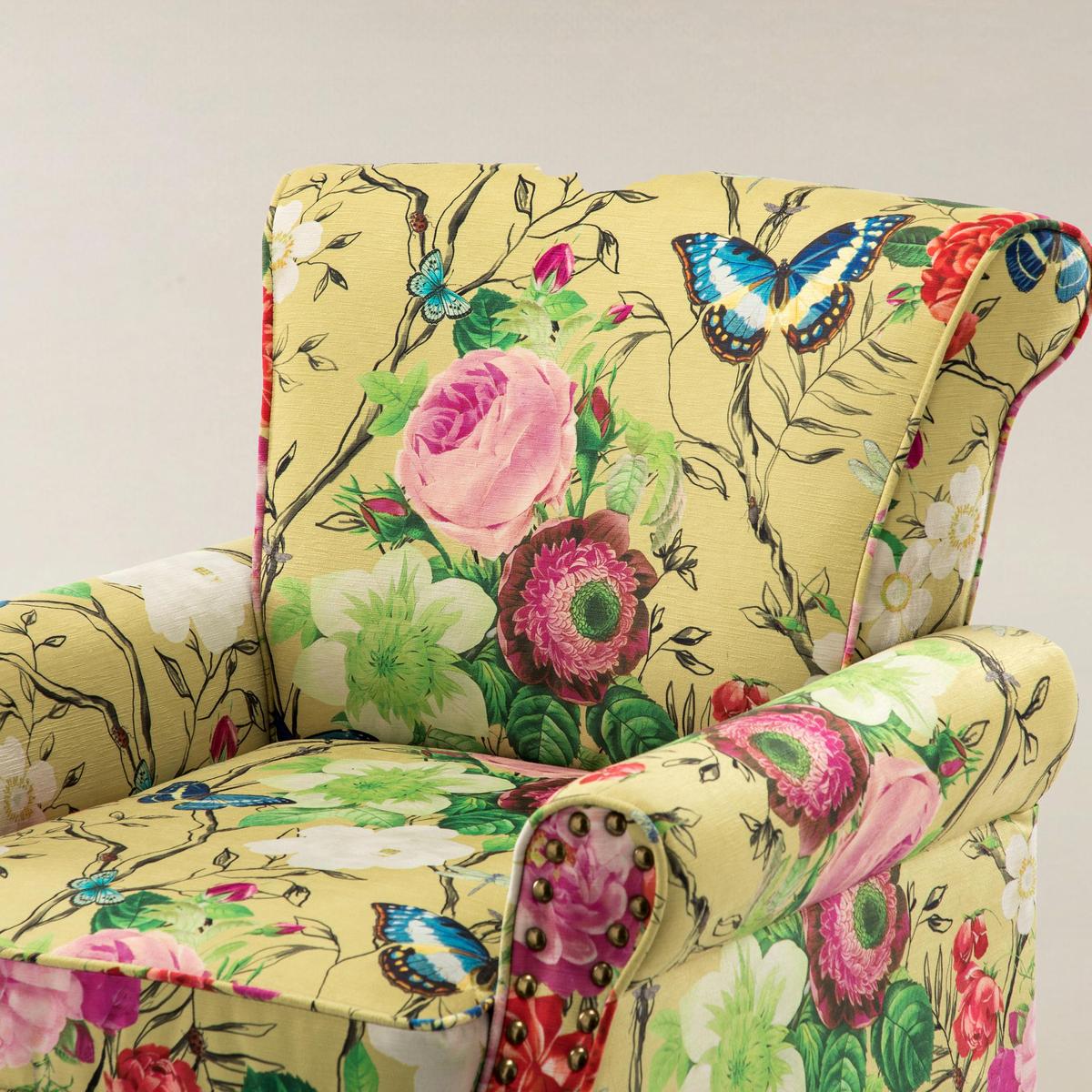 Artemisa Moderner gepolsterter Ohrensessel mit Blumenmuster