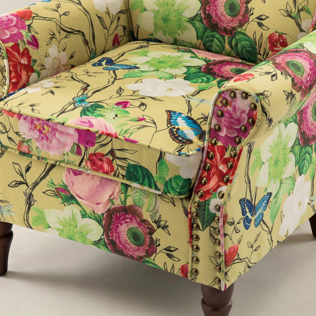Artemisa Moderner gepolsterter Ohrensessel mit Blumenmuster