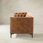 Capsa Mid-Century-Modern Sofa mit Knopfheftung aus veganem Leder