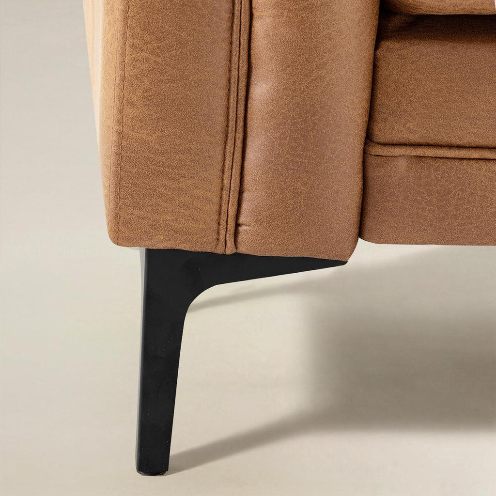 Capsa Mid-Century-Modern Sofa mit Knopfheftung aus veganem Leder