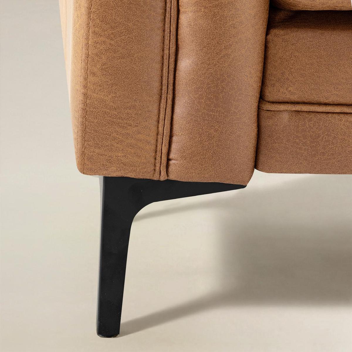 Capsa Mid-Century-Modern Sofa mit Knopfheftung aus veganem Leder
