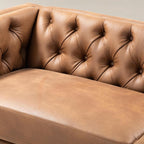 Capsa Mid-Century-Modern Sofa mit Knopfheftung aus veganem Leder