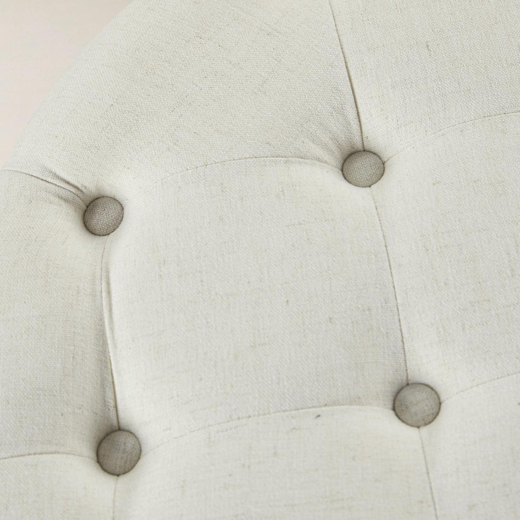 Danilynn Runder Polsterhocker-Couchtisch mit Knopfheftung und Ablagefach