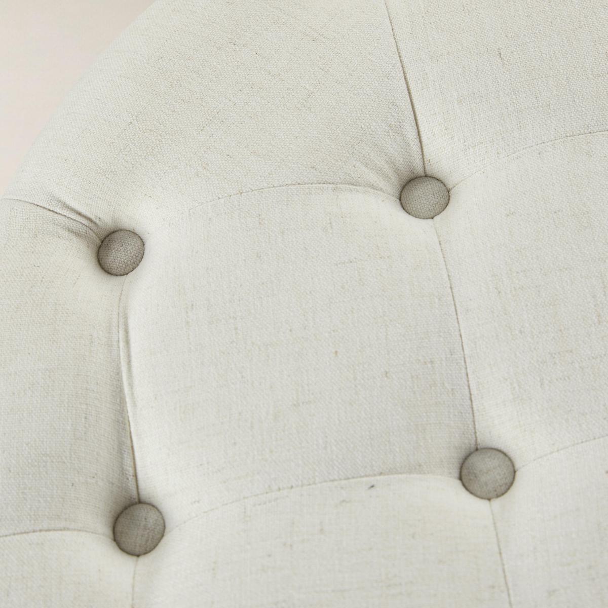 Danilynn Runder Polsterhocker-Couchtisch mit Knopfheftung und Ablagefach