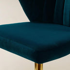 Chandra Moderner Drehstuhl aus Samt in Gold, höhenverstellbar