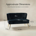 Bariana Mid-Century Modern 2-Sitzer-Sofa aus Samt