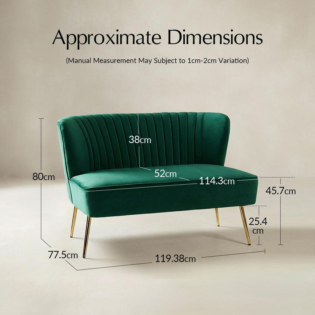 Bariana Mid-Century Modern 2-Sitzer-Sofa aus Samt