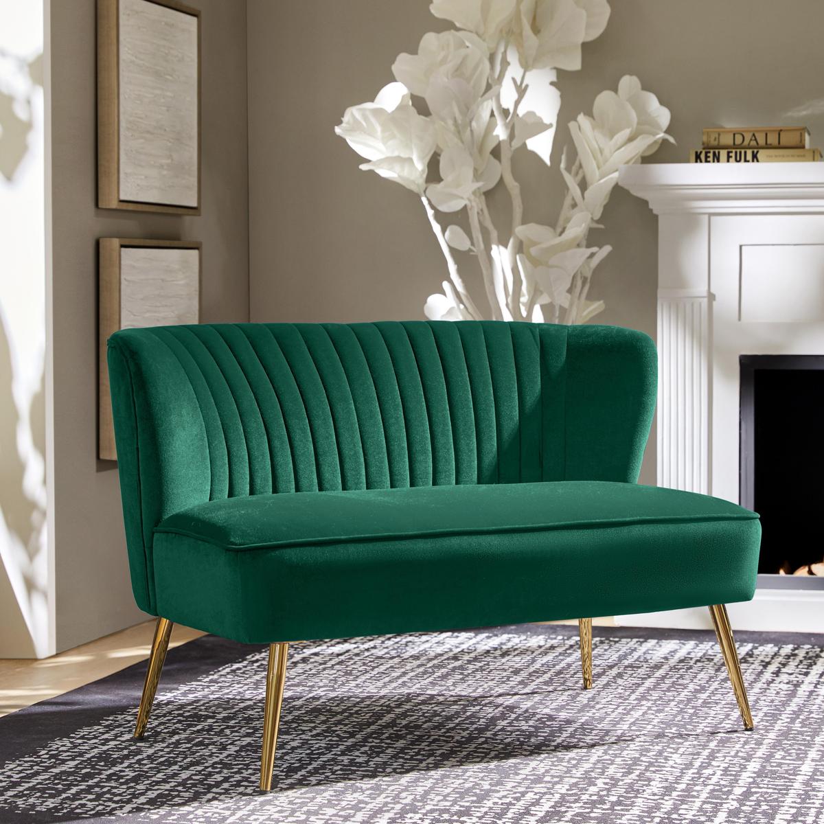 Bariana Mid-Century Modern 2-Sitzer-Sofa aus Samt