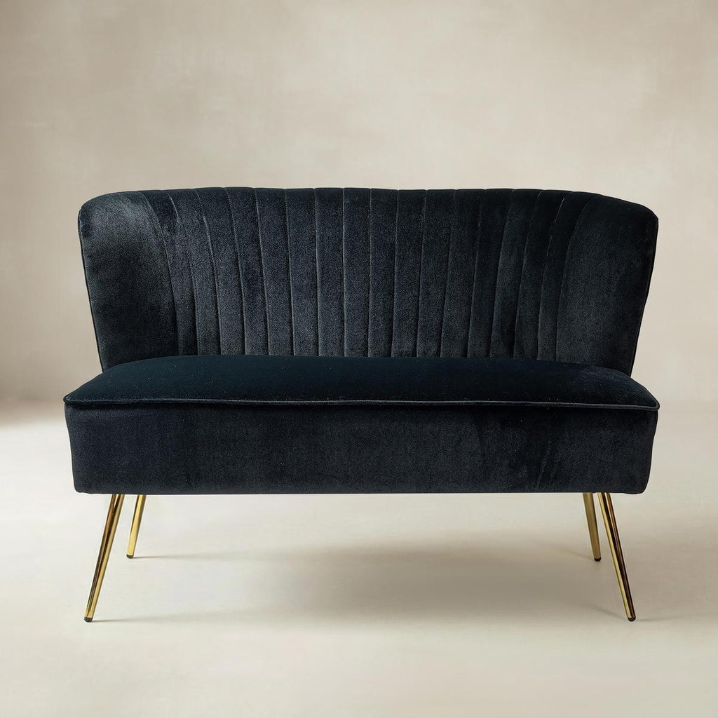 Bariana Mid-Century Modern 2-Sitzer-Sofa aus Samt