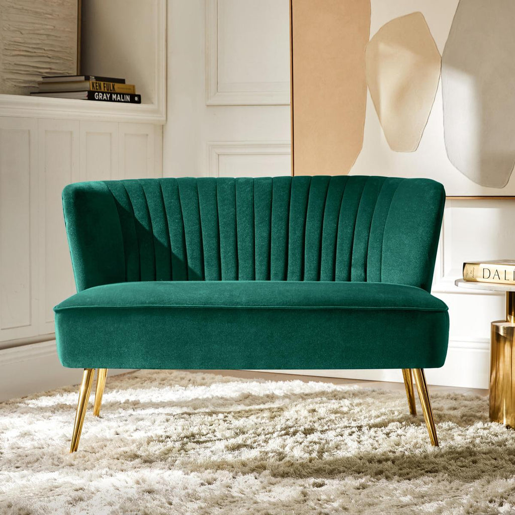 Bariana Mid-Century Modern 2-Sitzer-Sofa aus Samt