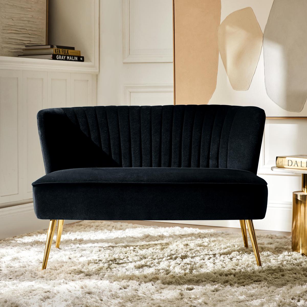 Bariana Mid-Century Modern 2-Sitzer-Sofa aus Samt