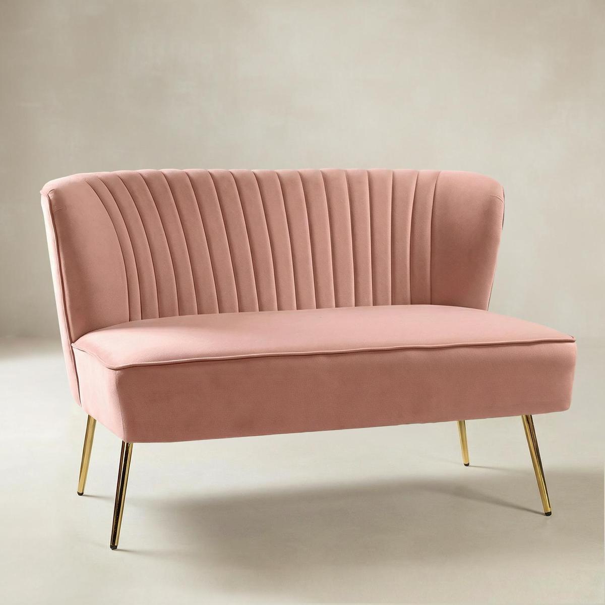 Bariana Mid-Century Modern 2-Sitzer-Sofa aus Samt