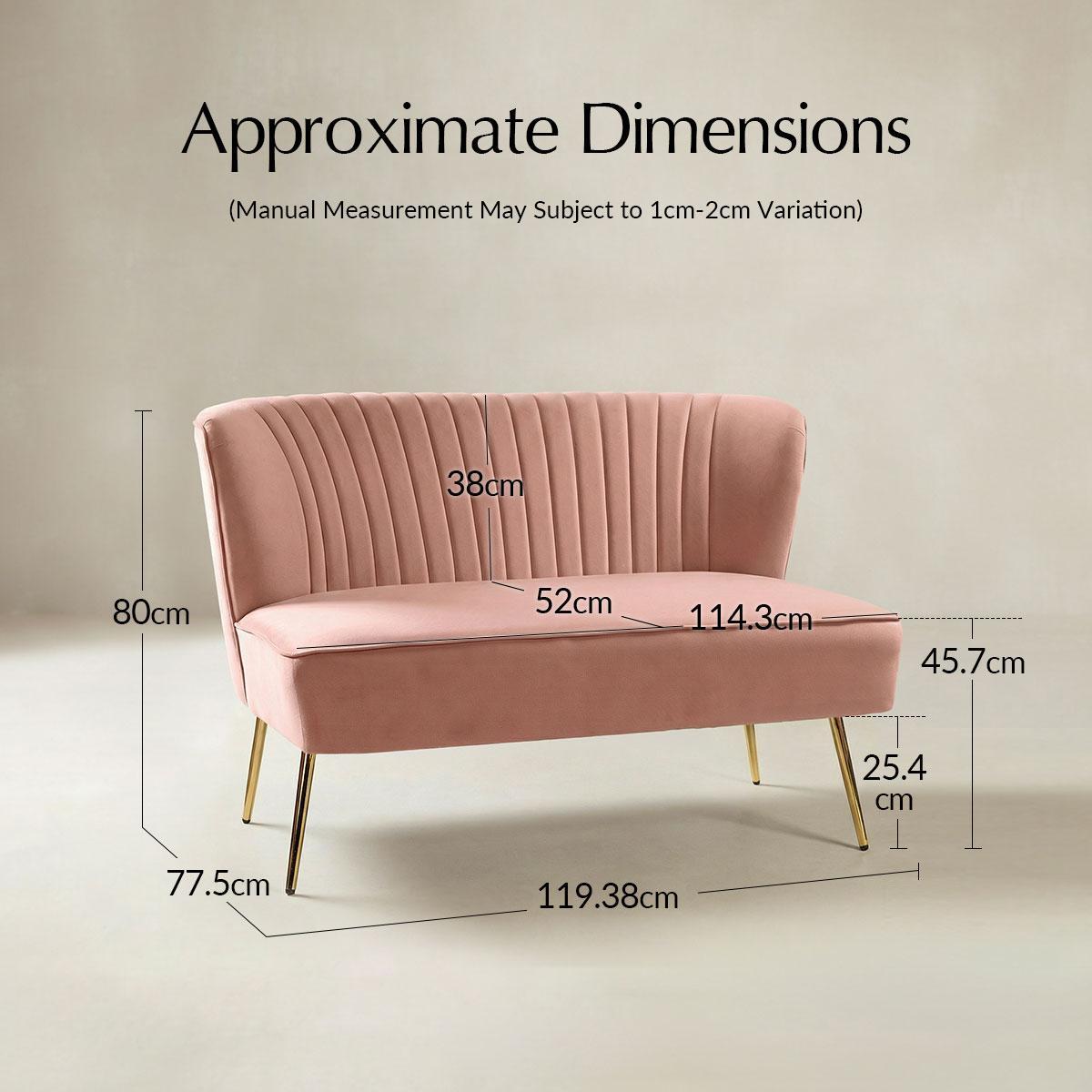 Bariana Mid-Century Modern 2-Sitzer-Sofa aus Samt
