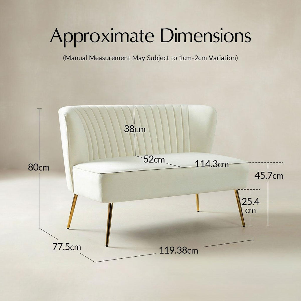 Bariana Mid-Century Modern 2-Sitzer-Sofa aus Samt