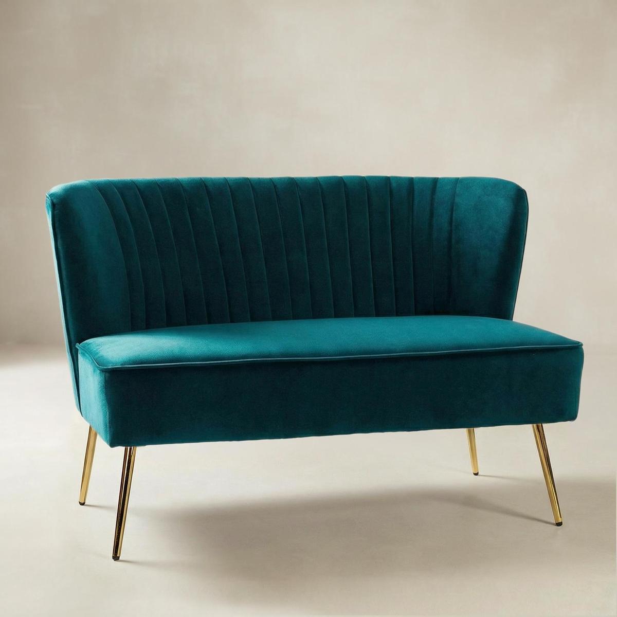 Bariana Mid-Century Modern 2-Sitzer-Sofa aus Samt