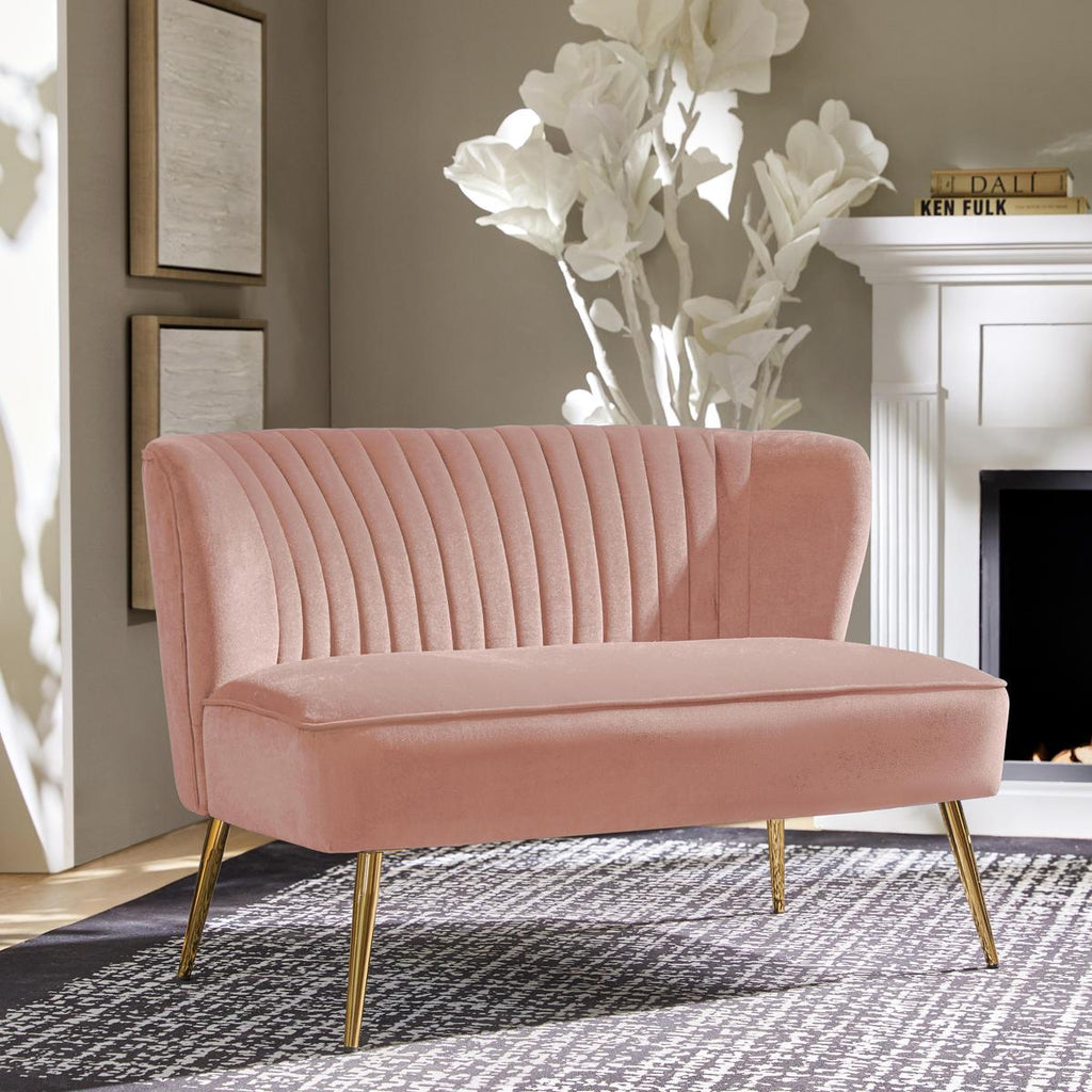Bariana Mid-Century Modern 2-Sitzer-Sofa aus Samt