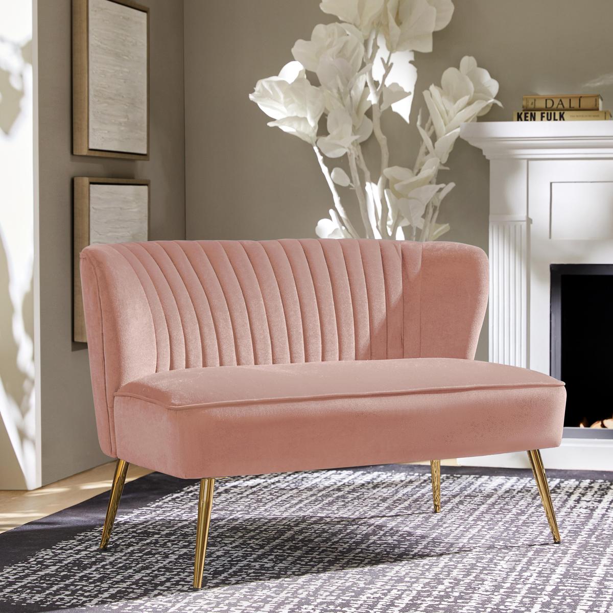 Bariana Mid-Century Modern 2-Sitzer-Sofa aus Samt
