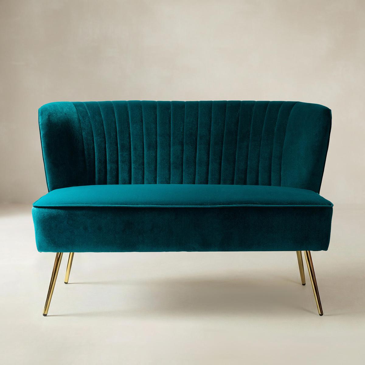 Bariana Mid-Century Modern 2-Sitzer-Sofa aus Samt