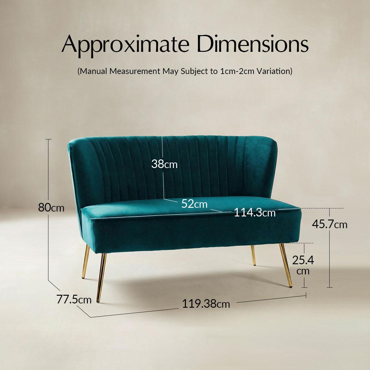 Bariana Mid-Century Modern 2-Sitzer-Sofa aus Samt