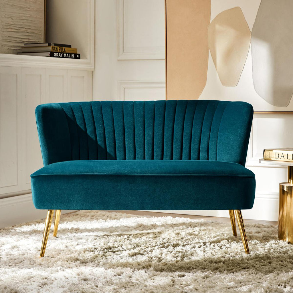 Bariana Mid-Century Modern 2-Sitzer-Sofa aus Samt