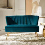 Bariana Mid-Century Modern 2-Sitzer-Sofa aus Samt