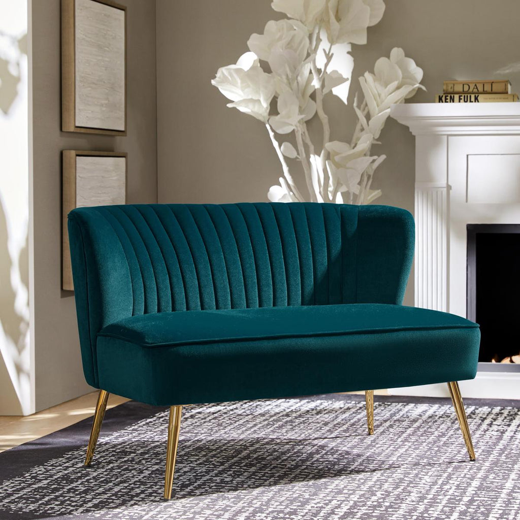 Bariana Mid-Century Modern 2-Sitzer-Sofa aus Samt
