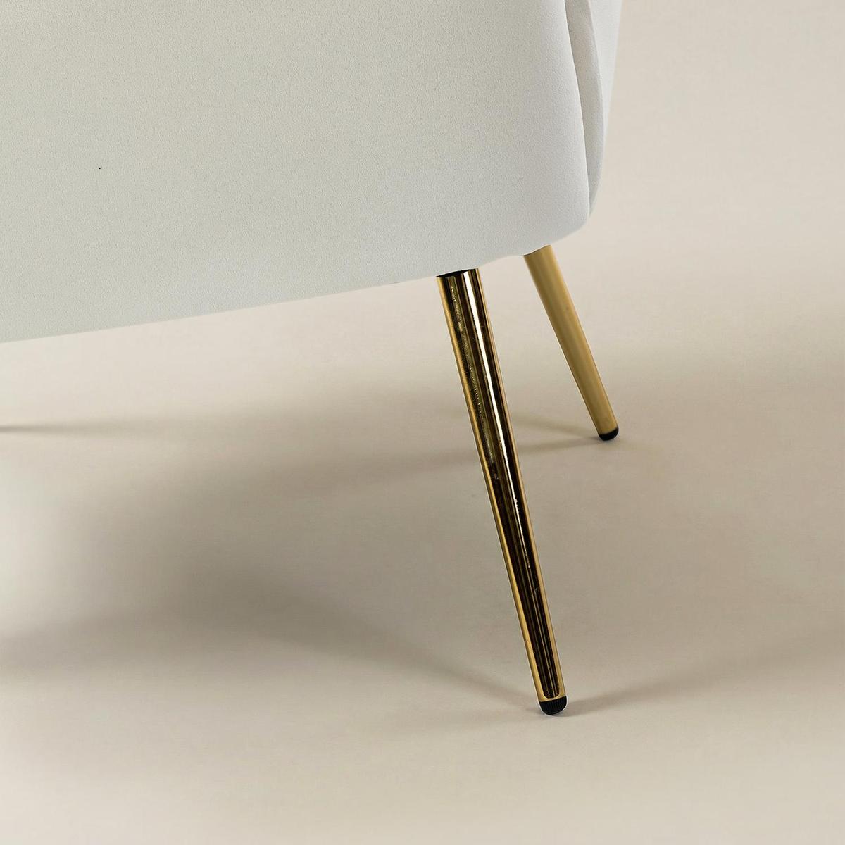 Ariel 2-Sitzer-Sofa aus Samt mit Muschelsilhouette und goldfarbenen Beinen