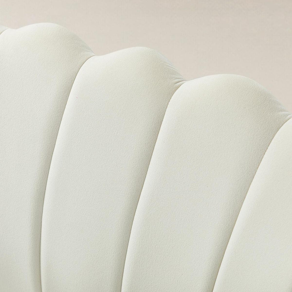 Ariel 2-Sitzer-Sofa aus Samt mit Muschelsilhouette und goldfarbenen Beinen