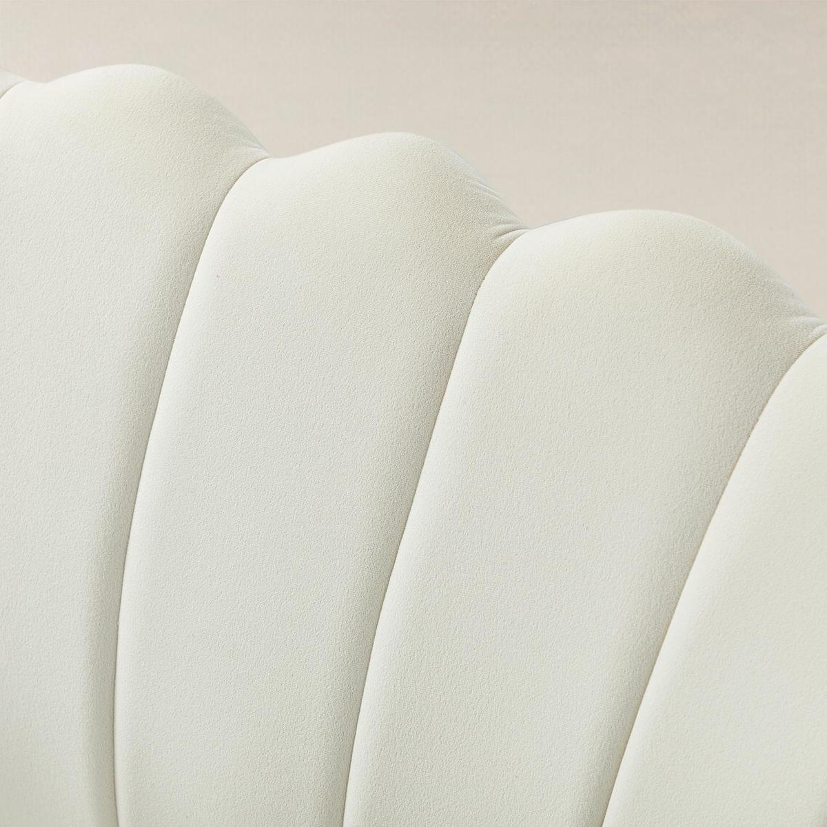 Ariel 2-Sitzer-Sofa aus Samt mit Muschelsilhouette und goldfarbenen Beinen