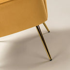 Ariel 2-Sitzer-Sofa aus Samt mit Muschelsilhouette und goldfarbenen Beinen