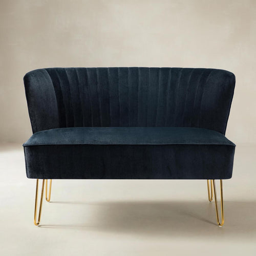 Ainhoa Mid-Century 2-Sitzer-Sofa aus Samt mit Hairpin-Beinen