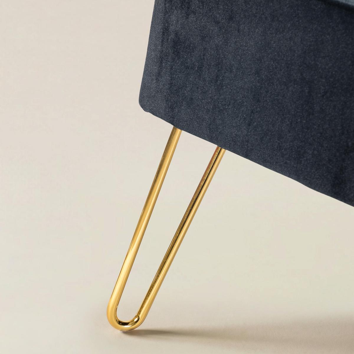 Ainhoa Mid-Century 2-Sitzer-Sofa aus Samt mit Hairpin-Beinen