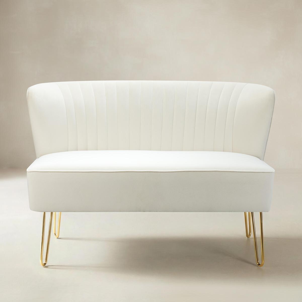 Ainhoa Mid-Century 2-Sitzer-Sofa aus Samt mit Hairpin-Beinen