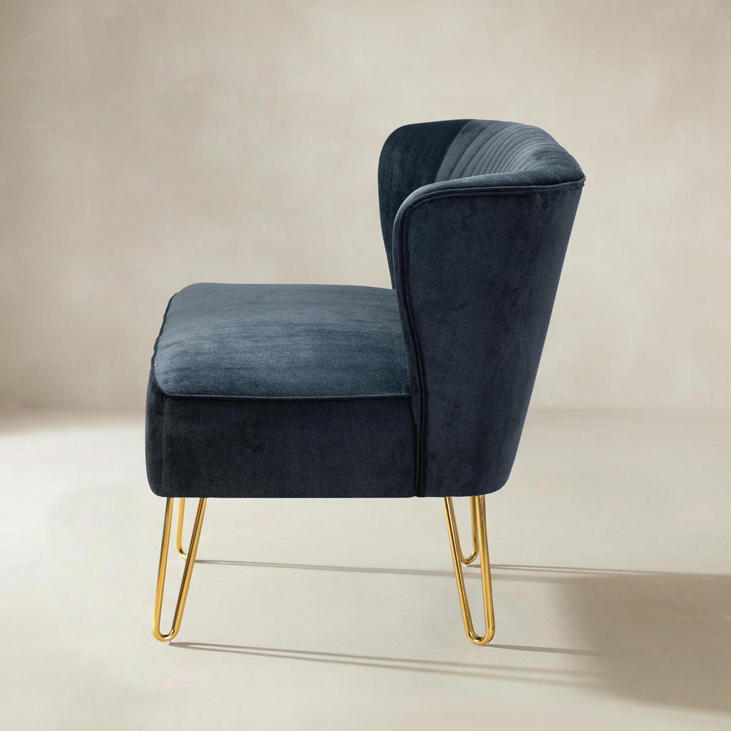 Ainhoa Mid-Century 2-Sitzer-Sofa aus Samt mit Hairpin-Beinen
