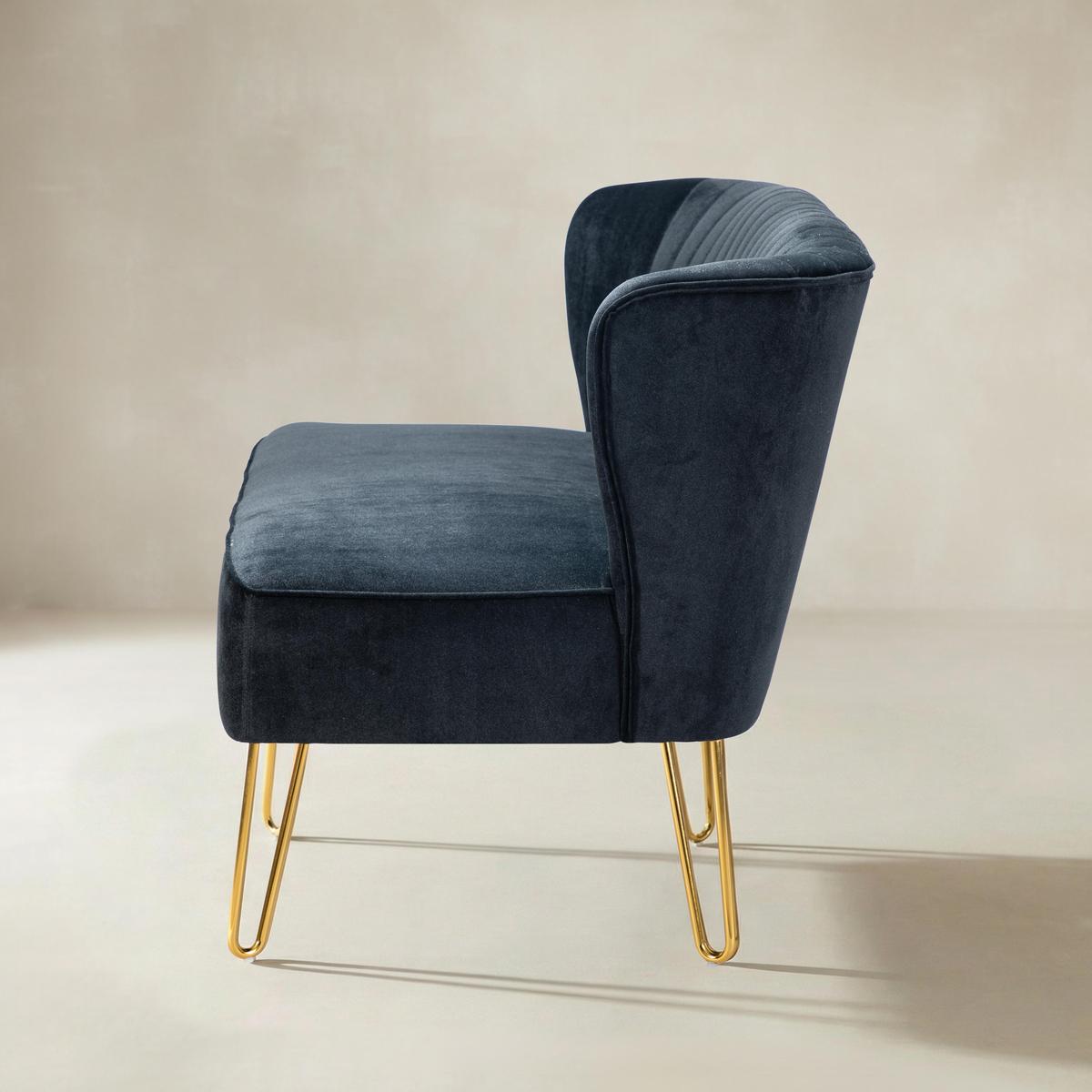 Ainhoa Mid-Century 2-Sitzer-Sofa aus Samt mit Hairpin-Beinen