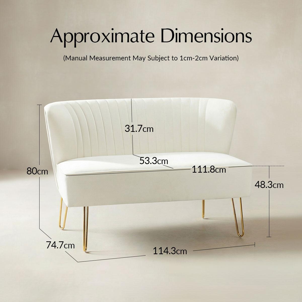 Ainhoa Mid-Century 2-Sitzer-Sofa aus Samt mit Hairpin-Beinen