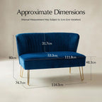 Ainhoa Mid-Century 2-Sitzer-Sofa aus Samt mit Hairpin-Beinen