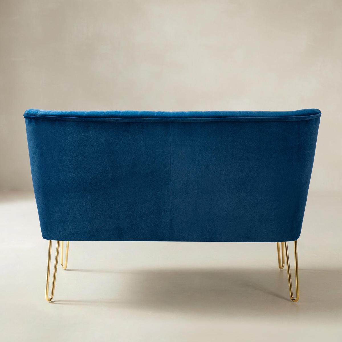 Ainhoa Mid-Century 2-Sitzer-Sofa aus Samt mit Hairpin-Beinen