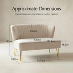 Ainhoa Mid-Century 2-Sitzer-Sofa aus Samt mit Hairpin-Beinen