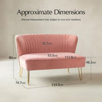 Ainhoa Mid-Century 2-Sitzer-Sofa aus Samt mit Hairpin-Beinen