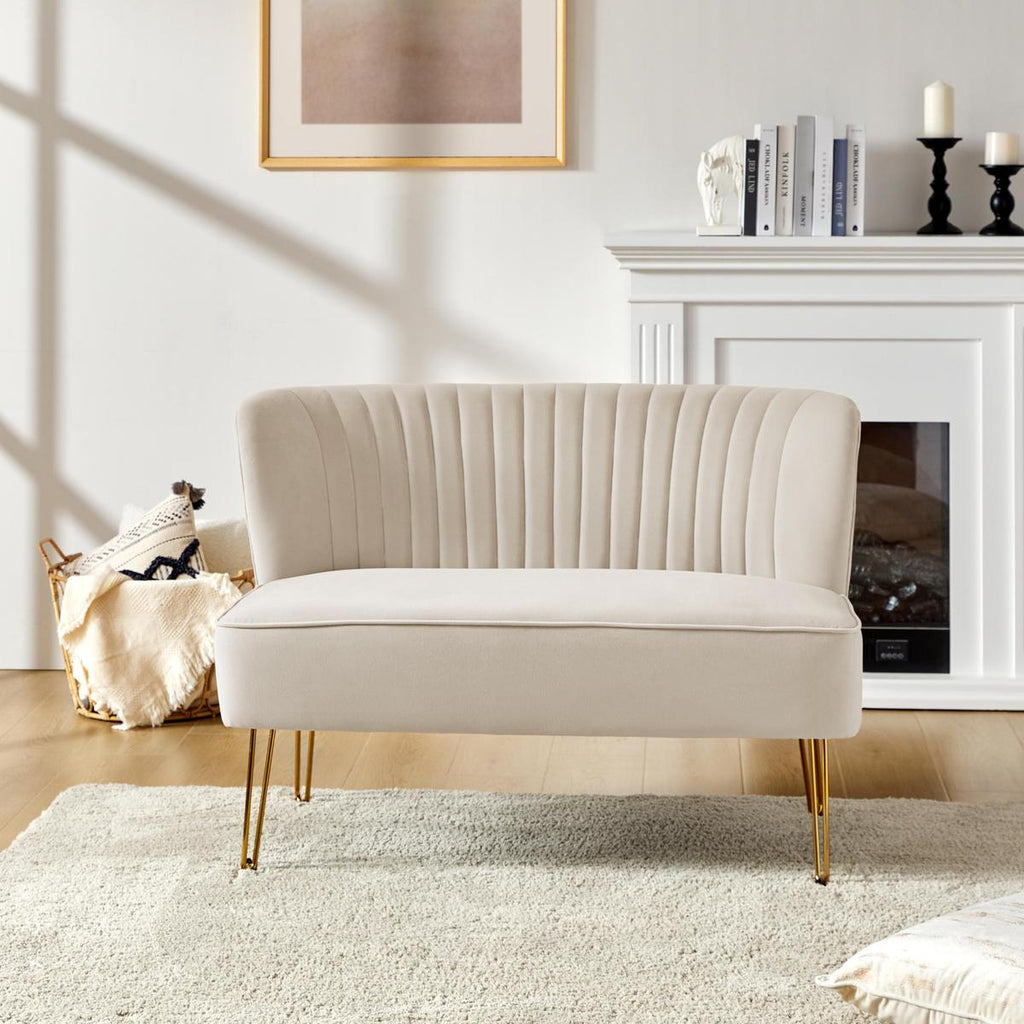 Ainhoa Mid-Century 2-Sitzer-Sofa aus Samt mit Hairpin-Beinen