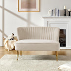 Ainhoa Mid-Century 2-Sitzer-Sofa aus Samt mit Hairpin-Beinen