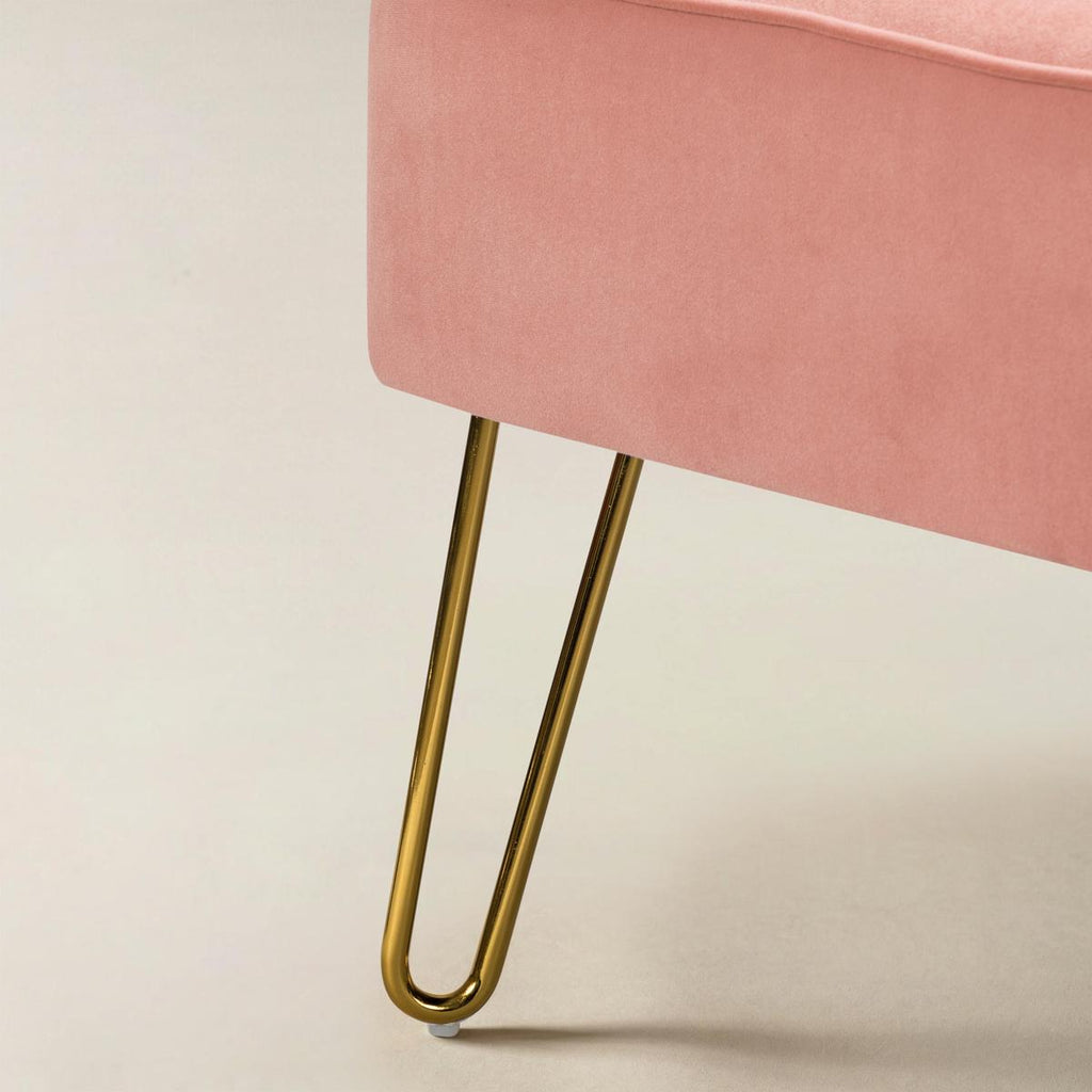 Ainhoa Mid-Century 2-Sitzer-Sofa aus Samt mit Hairpin-Beinen