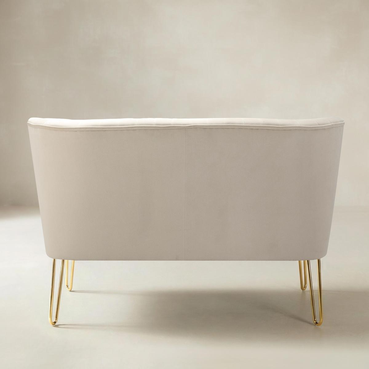 Ainhoa Mid-Century 2-Sitzer-Sofa aus Samt mit Hairpin-Beinen