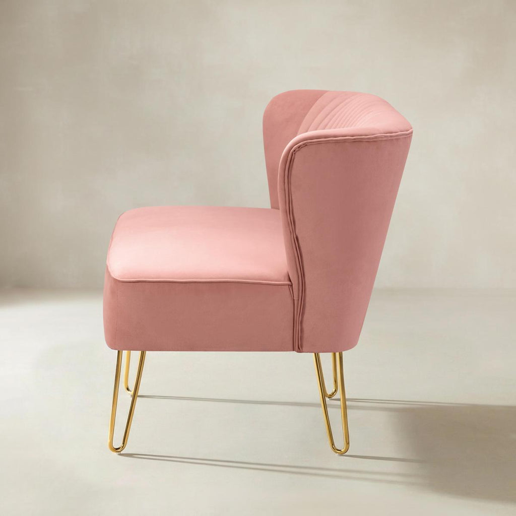 Ainhoa Mid-Century 2-Sitzer-Sofa aus Samt mit Hairpin-Beinen