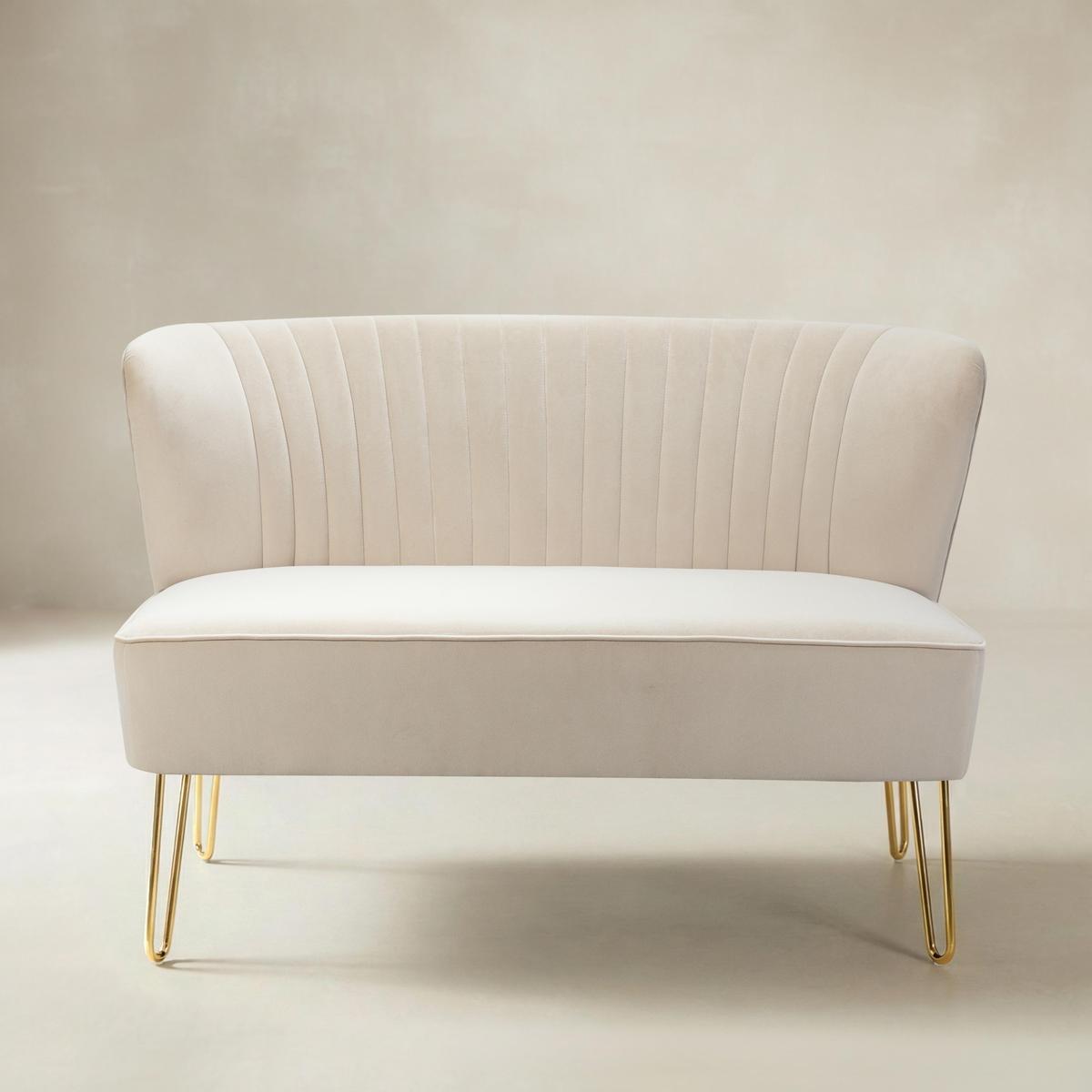 Ainhoa Mid-Century 2-Sitzer-Sofa aus Samt mit Hairpin-Beinen